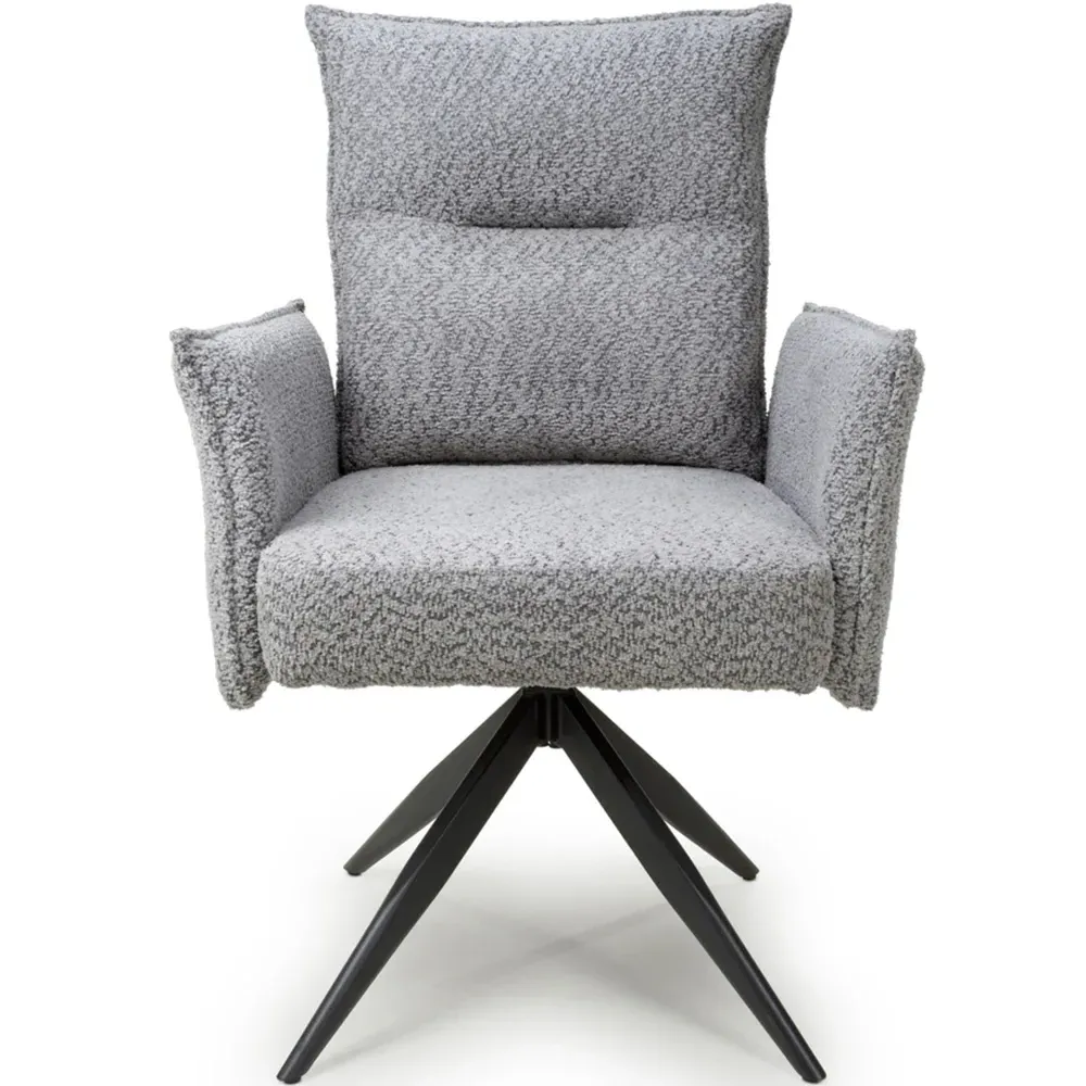 Brunswick Set of 2 Swivel Chairs - Light Grey, Chenille