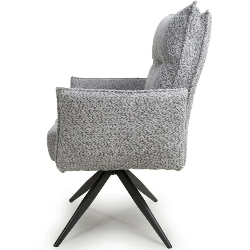 Brunswick Set of 2 Swivel Chairs - Light Grey, Chenille