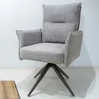 Brunswick Set of 2 Swivel Chairs - Light Grey, Chenille