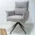 Brunswick Set of 2 Swivel Chairs - Light Grey, Chenille