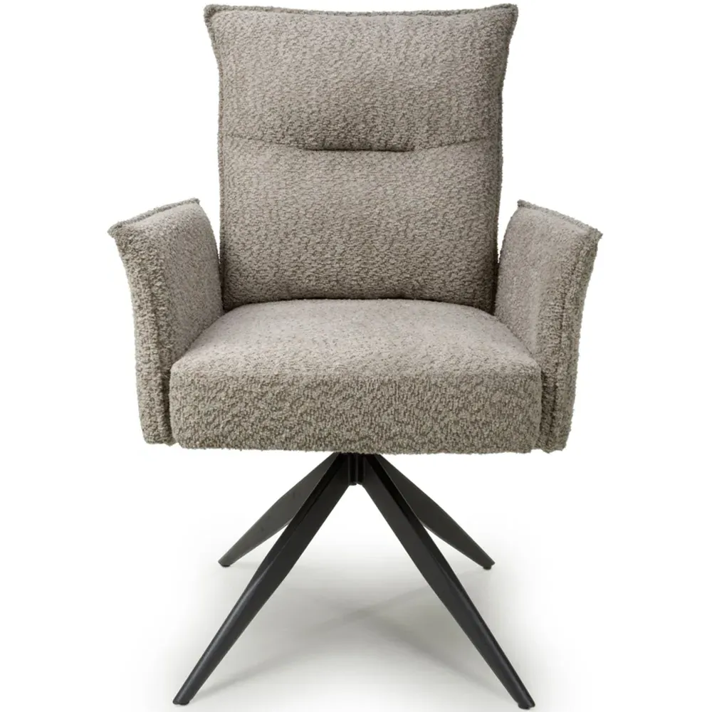 Brunswick Set of 2 Swivel Chairs - Mink, Chenille