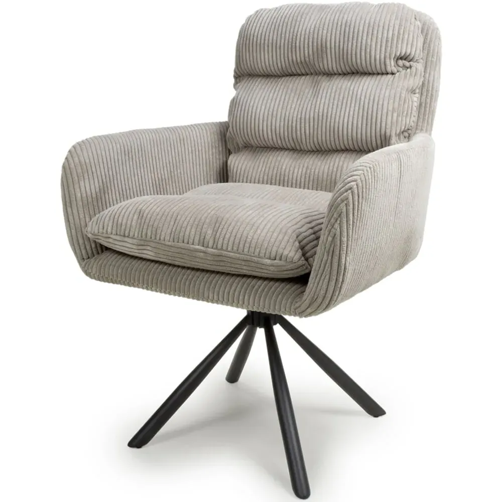 Cassidy Set of 2 Swivel Chair - Mink, Corduroy