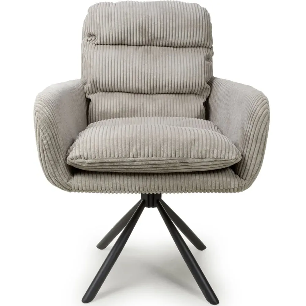 Cassidy Set of 2 Swivel Chair - Mink, Corduroy