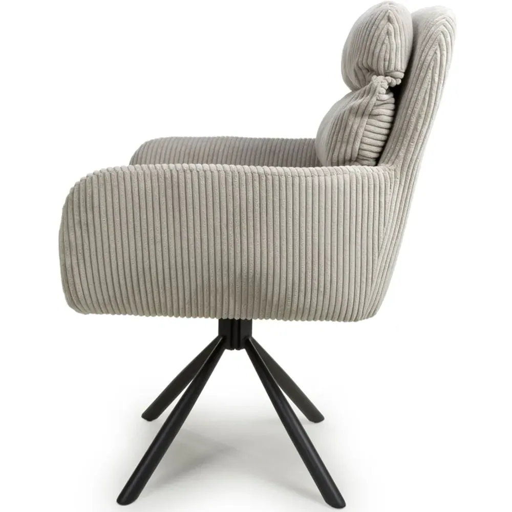 Cassidy Set of 2 Swivel Chair - Mink, Corduroy