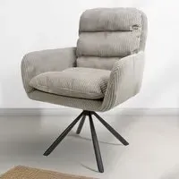 Cassidy Set of 2 Swivel Chair - Mink, Corduroy