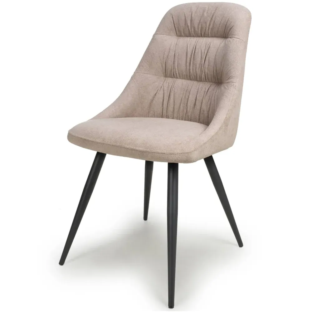 Corinth Set of 2 Dining Chairs - Natural, Linen Effect