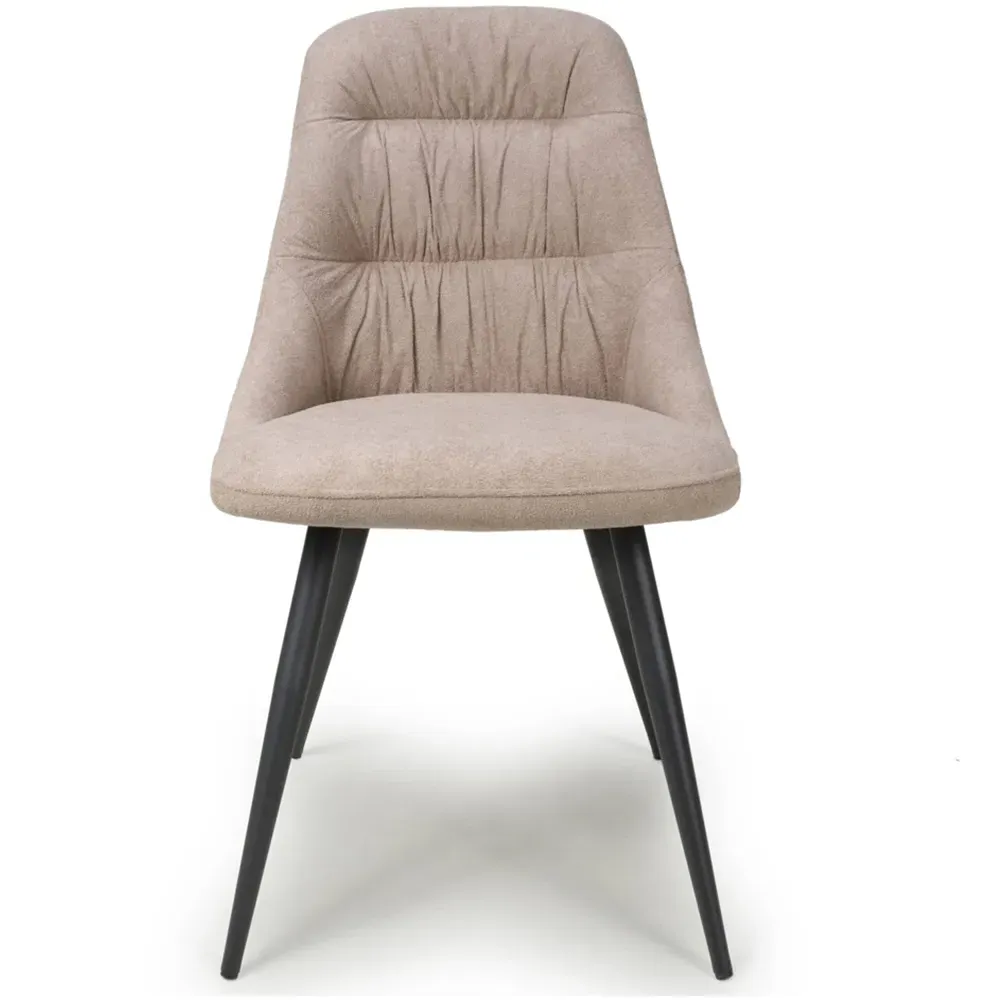 Corinth Set of 2 Dining Chairs - Natural, Linen Effect