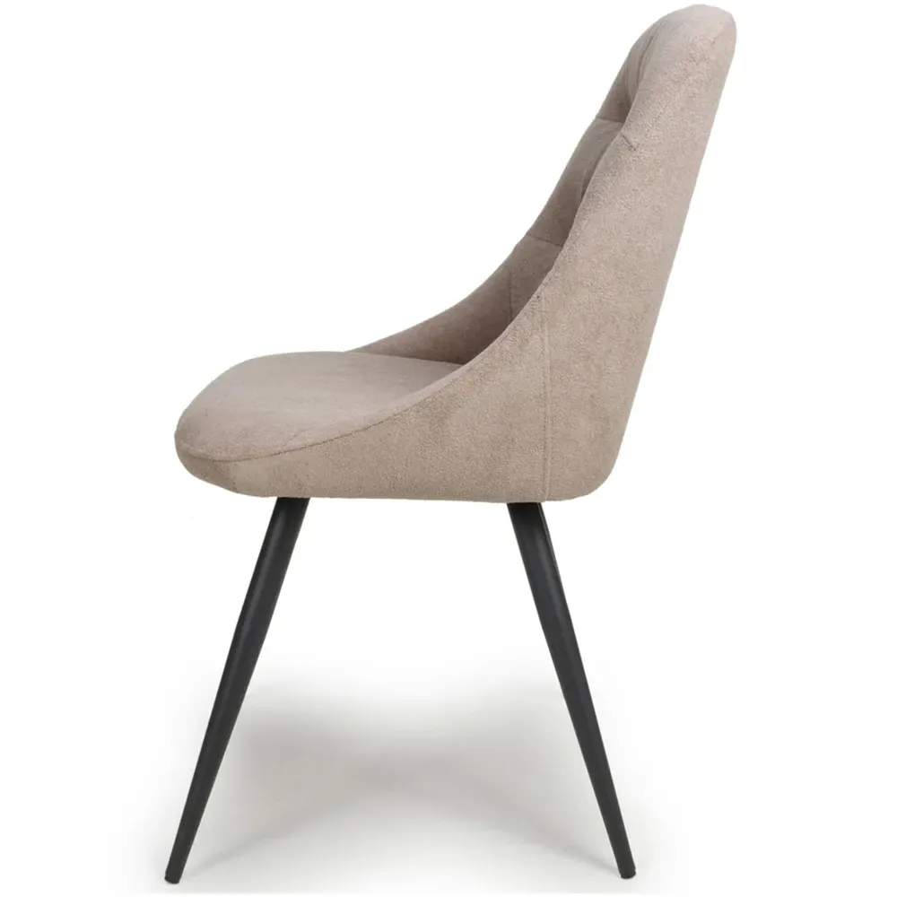 Corinth Set of 2 Dining Chairs - Natural, Linen Effect