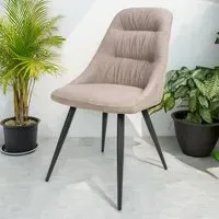 Corinth Set of 2 Dining Chairs - Natural, Linen Effect