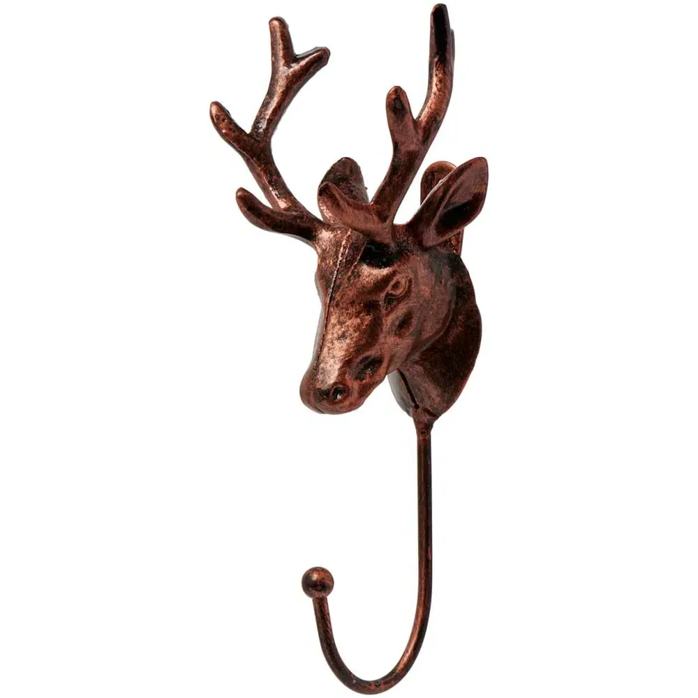 Country Stags Head Wall Hook HYS010 - Copper image