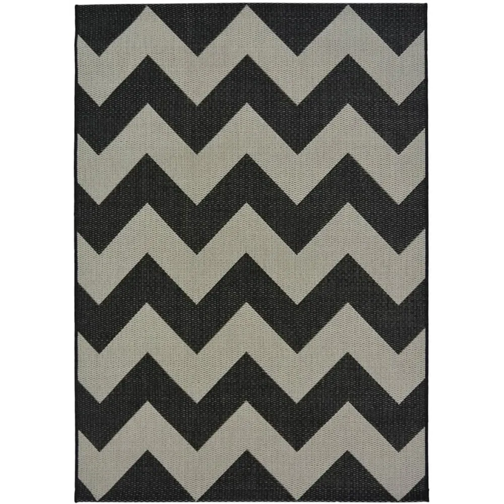 County Chevron Rug - Grey Black image
