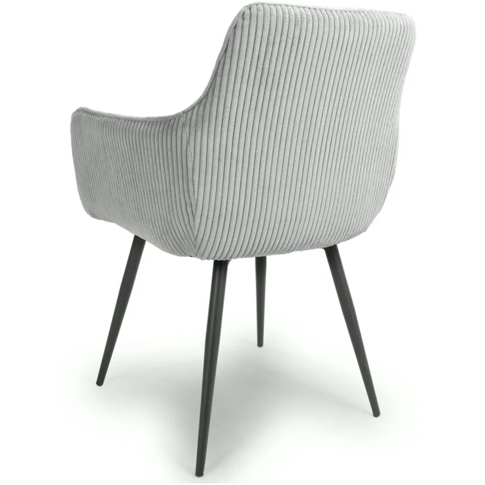 Denver Set of 2 Dining Chairs - Light Grey, Corduroy