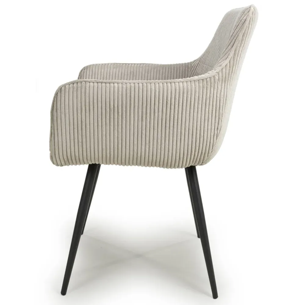 Denver Set of 2 Dining Chairs - Mink, Corduroy