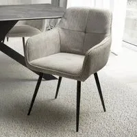 Denver Set of 2 Dining Chairs - Mink, Corduroy