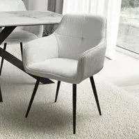 Denver Set of 2 Dining Chairs - White, Corduroy