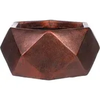 Geometry Bowl Indoor Plant Pot 15cm - Bronze, Fibre Stone