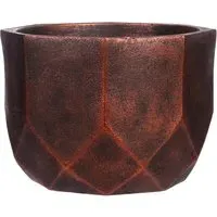 Geometry Round Indoor Plant Pot 17cm - Bronze, Fibre Stone