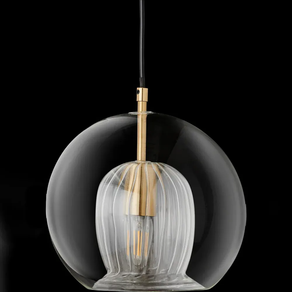 Glass Globe Pendant Light - Clear