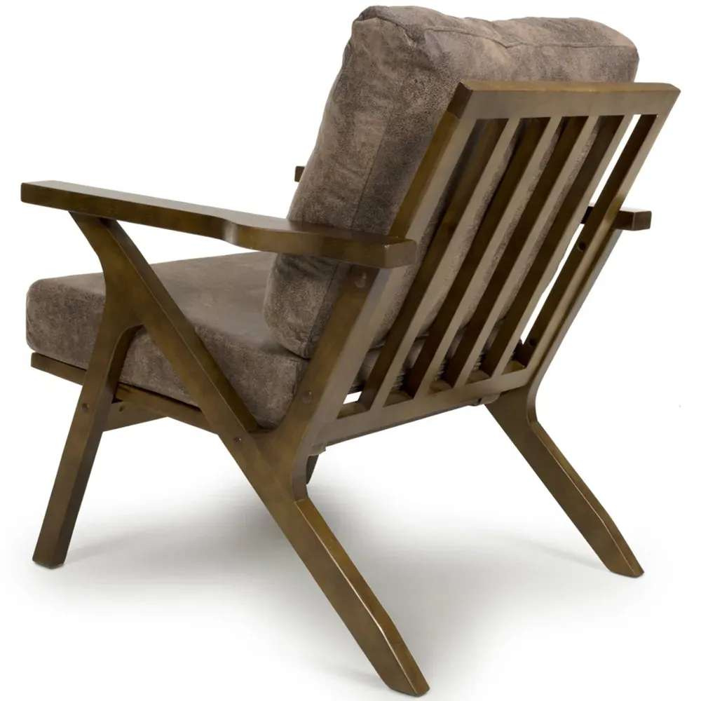 Hampton Accent Chair - Brown, Suede Effect