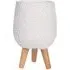 Honeycomb Oval Plant Pot with Legs - White