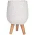 Honeycomb Oval Plant Pot with Legs - White