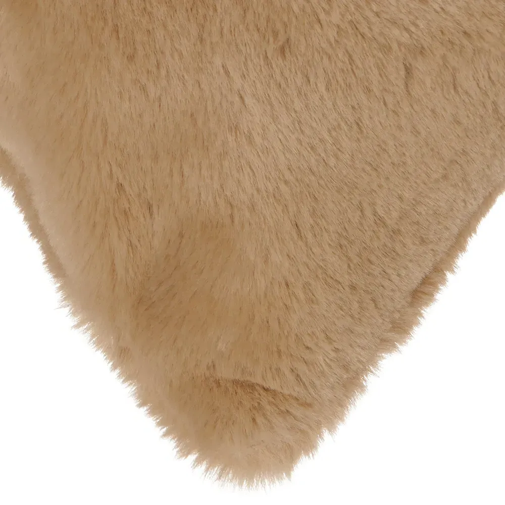 Humus Faux Fur Cushion 55x55cm - Cream
