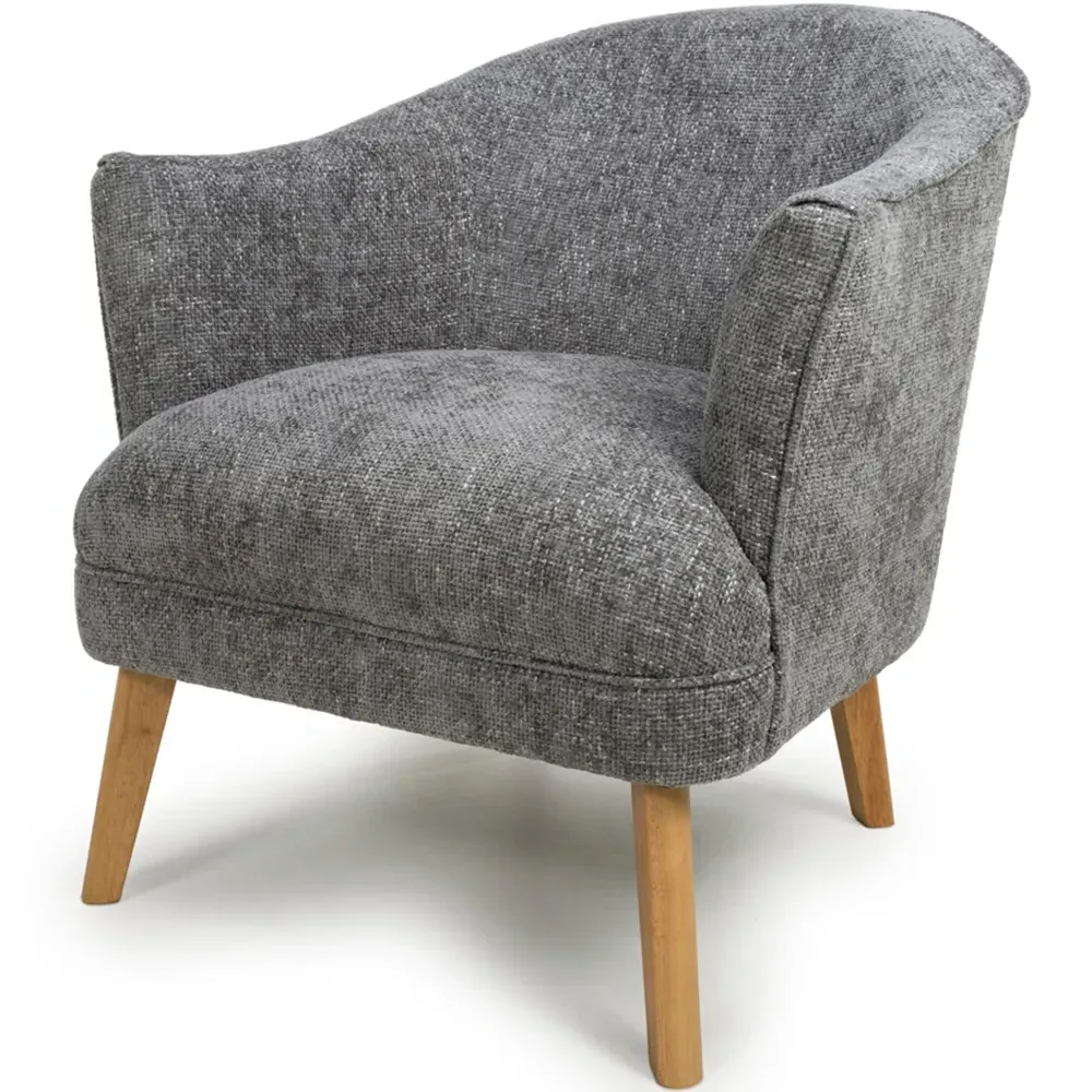 Mallory Flax Effect Armchair - Grey