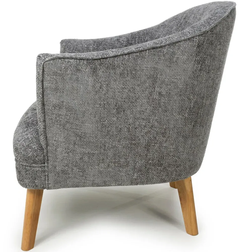 Mallory Flax Effect Armchair - Grey