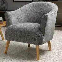 Mallory Flax Effect Armchair - Grey