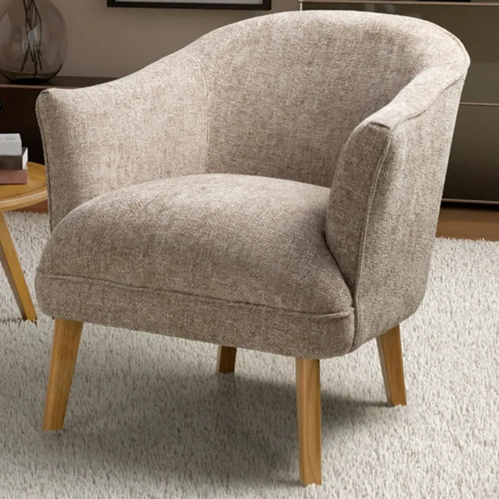 Mallory Flax Effect Armchair - Natural