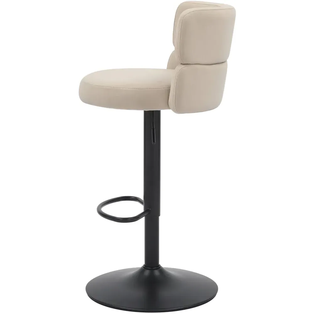 Mason Set of 2 Adjustable Bar Stools - Cream, Velvet