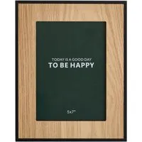 Oak and Black Frame with Stand 5x7 inches - Black, Oak