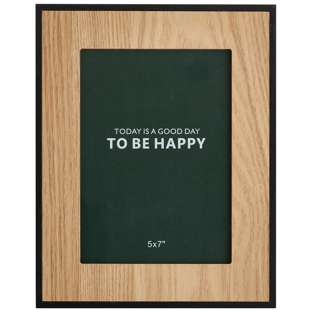 Oak and Black Frame with Stand 5x7 inches - Black, Oak image
