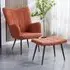 Paris Boucle Armchair and Footstool Set - Copper