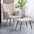 Paris Boucle Armchair and Footstool Set - Light Brown