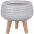 Plaited Bowl Plant Pot with Legs - White, Fibre