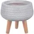 Plaited Bowl Plant Pot with Legs - White, Fibre
