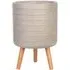 Plaited Cylinder Plant Pot with Legs - Beige