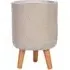 Plaited Cylinder Plant Pot with Legs - Beige