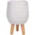 Plaited Style Round Indoor Planter with Legs - White