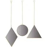 Prism Wall Mirrors 3 Pack - Gold