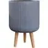Ribbed Cylinder Plant Pot with Legs - Grey, Fibre Stone