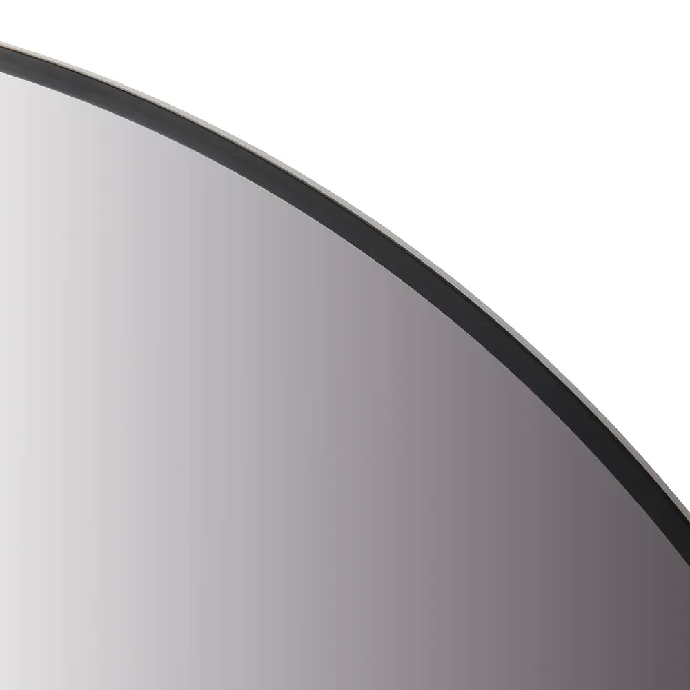 Round Mirror - Black, Metal