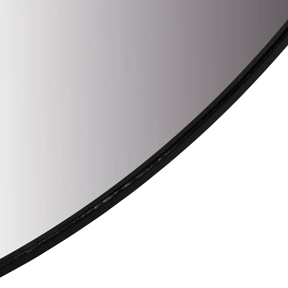 Round Mirror - Black, Metal