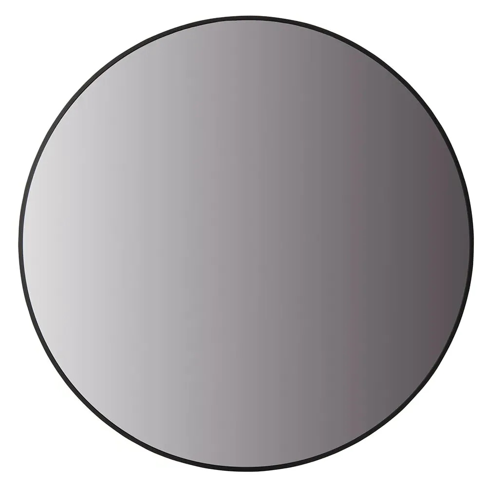 Round Mirror - Black, Metal