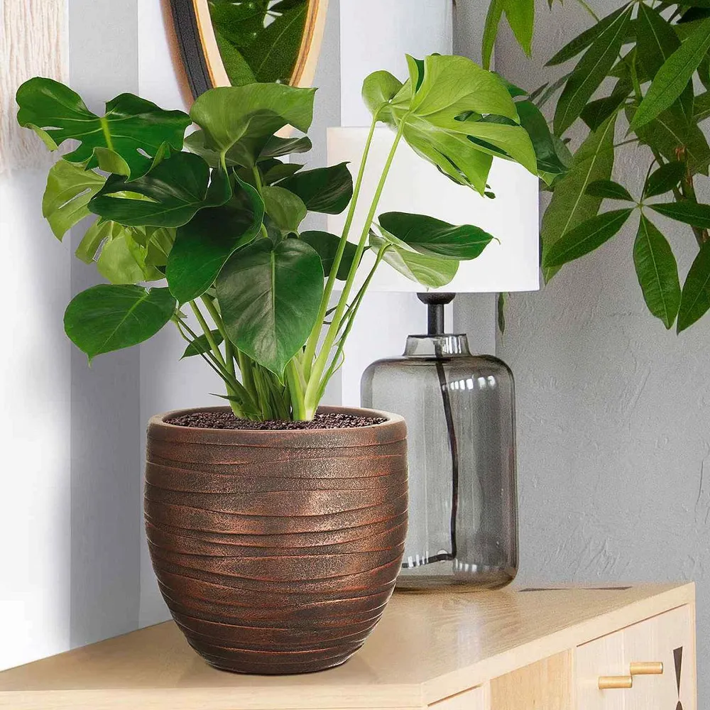 Row Style Indoor Plant Pot - Bronze