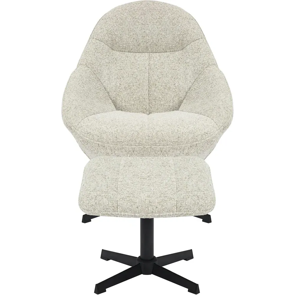 Serene Swivel Lounge Chair and Footstool Set - Natural