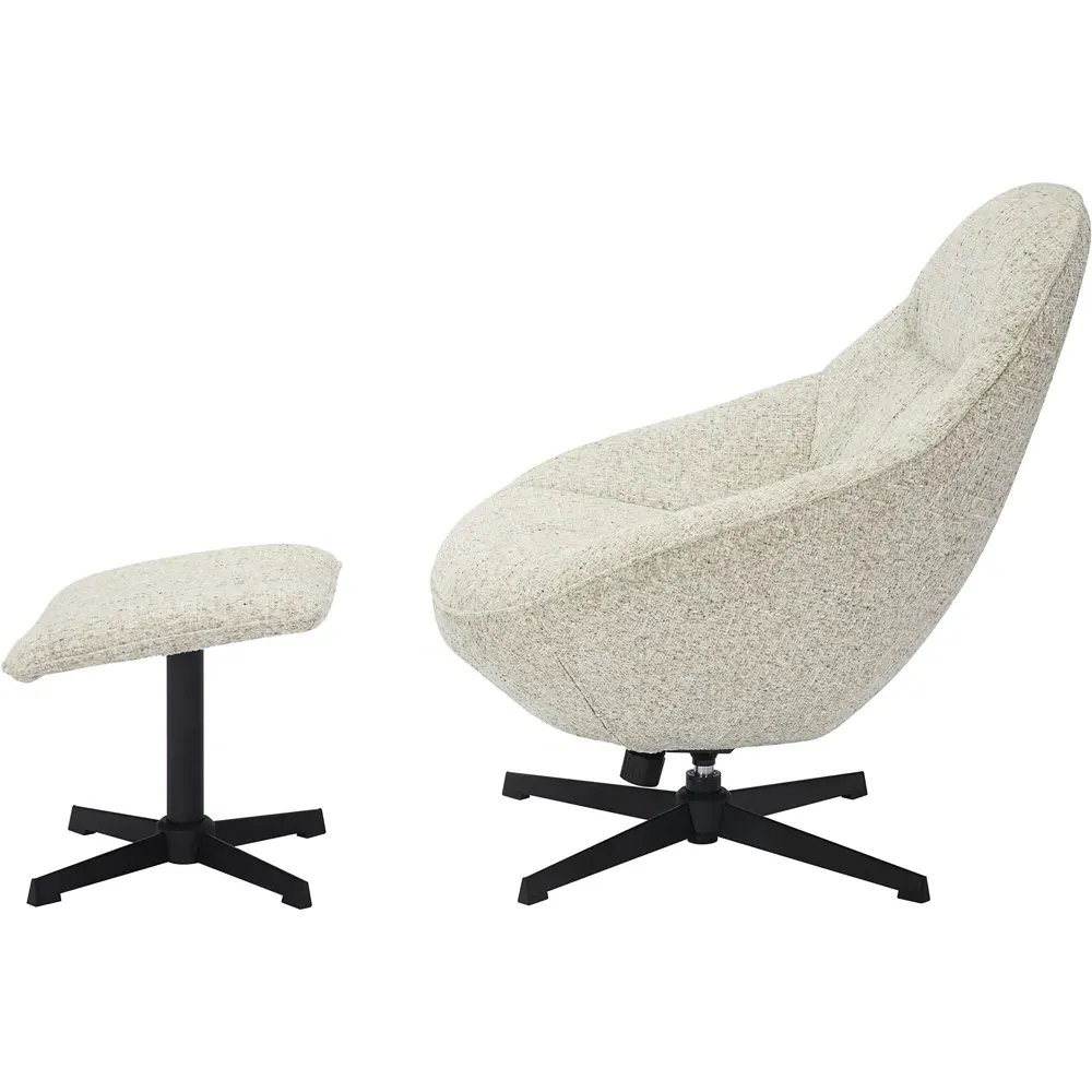 Serene Swivel Lounge Chair and Footstool Set - Natural