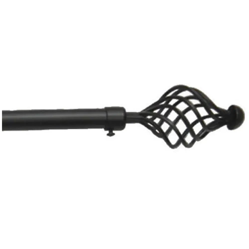 Spiral Extendable Curtain Pole - Black, Metal