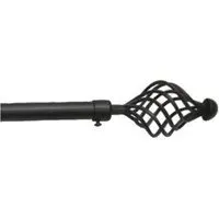 Spiral Extendable Curtain Pole - Black, Metal